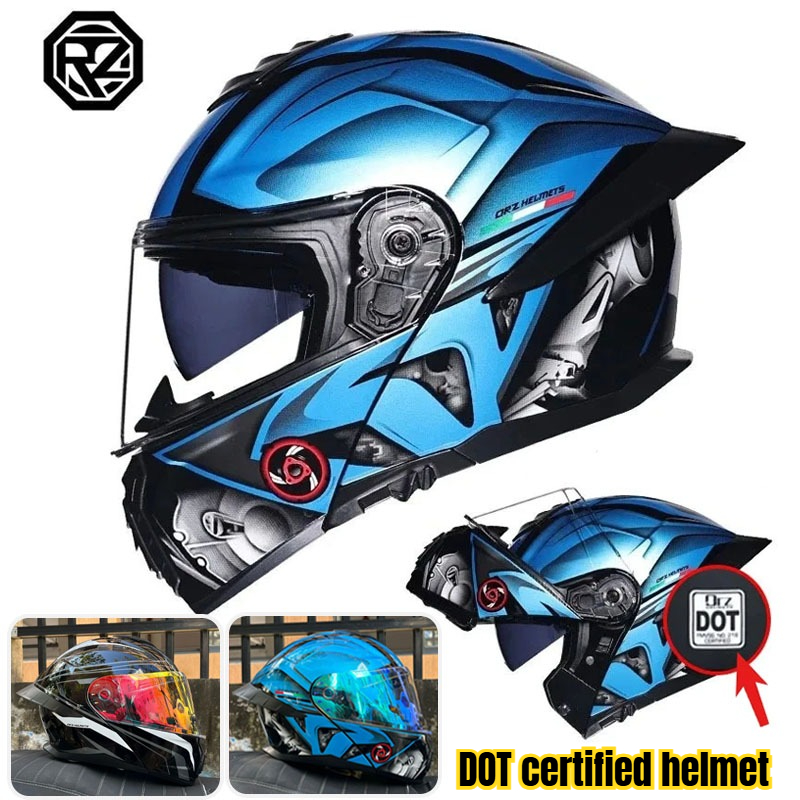 Full Face Motorcycle Helmet With Bluetooth - Casco de Motocicleta con Certificación DOT,