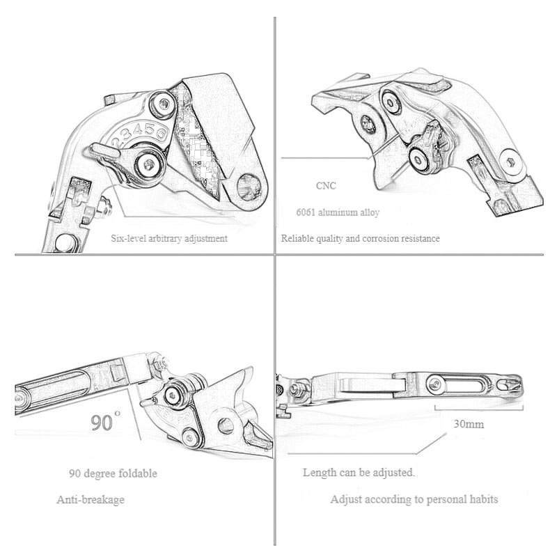 Para HONDA CB750 CB 750 HORNET - Cnc Aluminum Adjustable Brake Clutch Levers reseña y precio