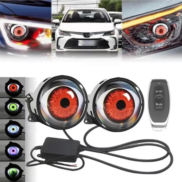 Faro LED con diseño de ojo de  - Universal Motorcycle Led Headlight Projector reseña y precio